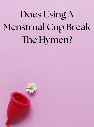 a menstrual cup and a flower indicating broken hymen