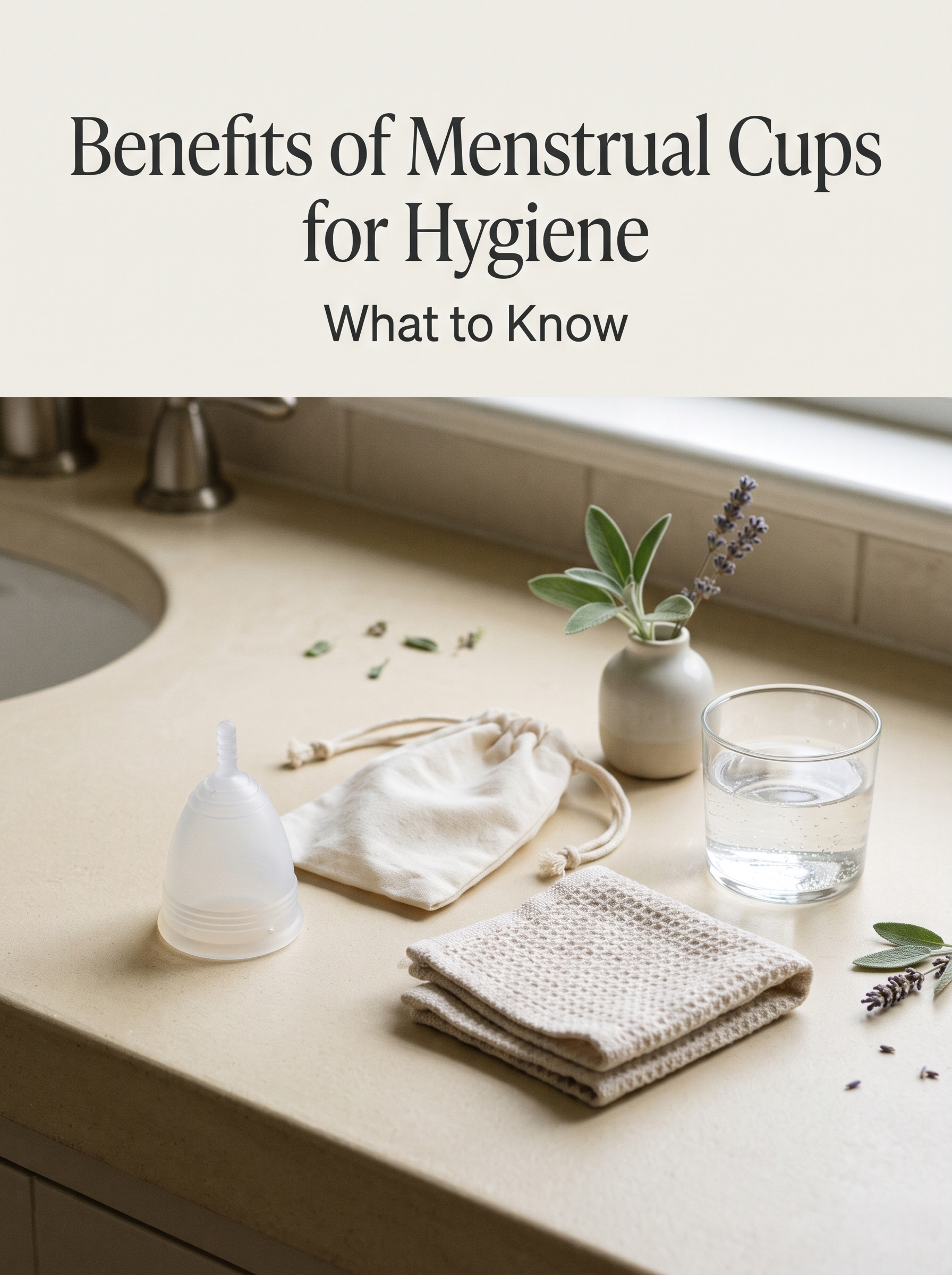 Reusable menstrual cup with a clean pouch and period-care essentials