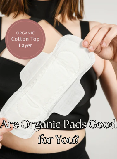 Girl showing the benefits of organic pads