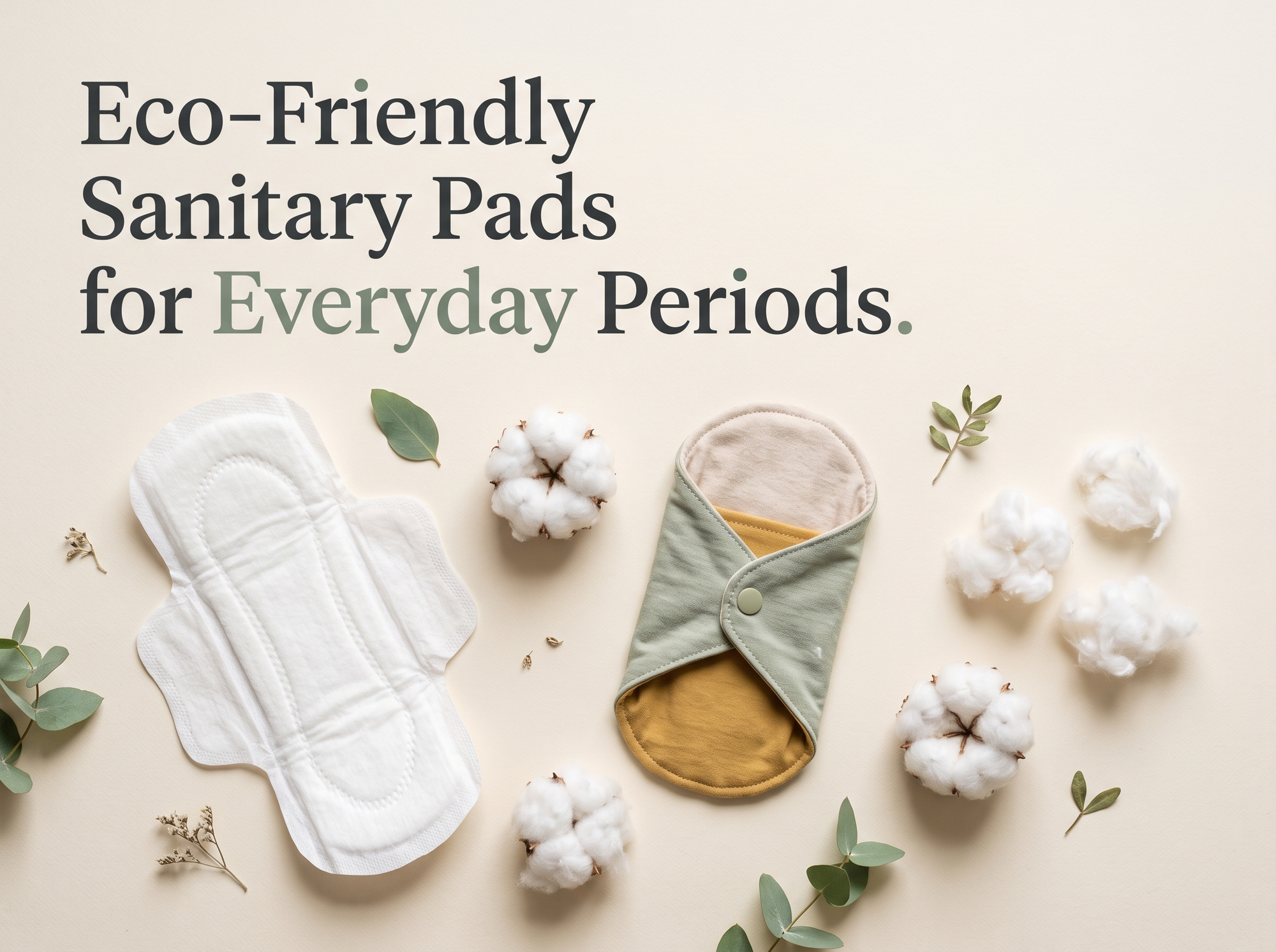 Eco-friendly menstrual care options arranged on a clean natural background.