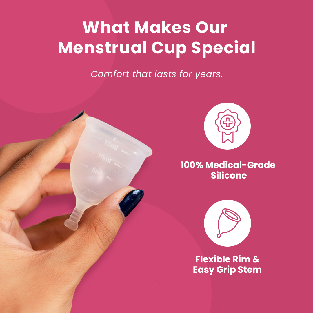 Reusable Menstrual Cup & 100% Organic Cotton Panty Liner Combo