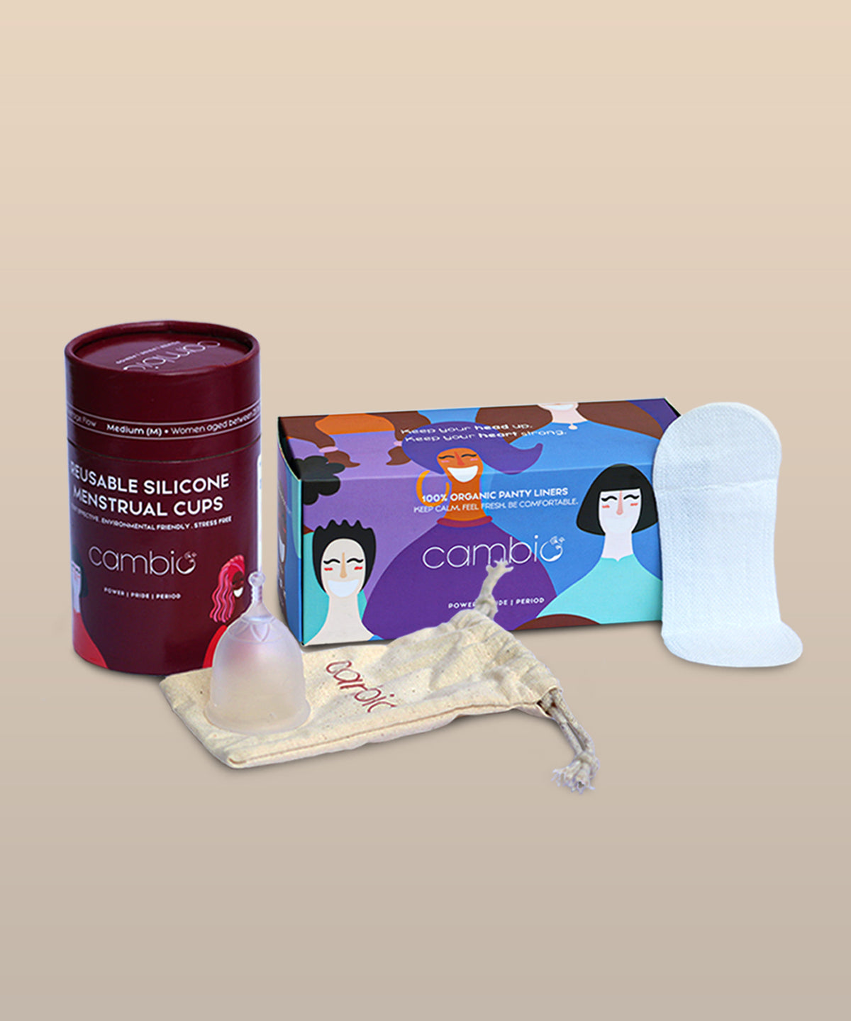 Reusable Menstrual Cup & 100% Organic Cotton Panty Liner Combo