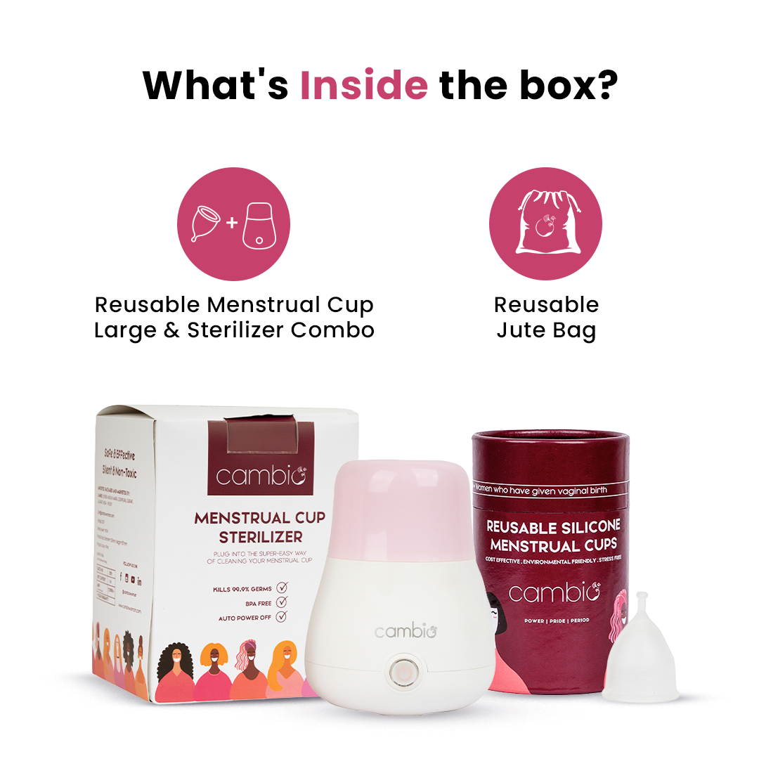 Reusable Menstrual Cup & Sterilizer Combo