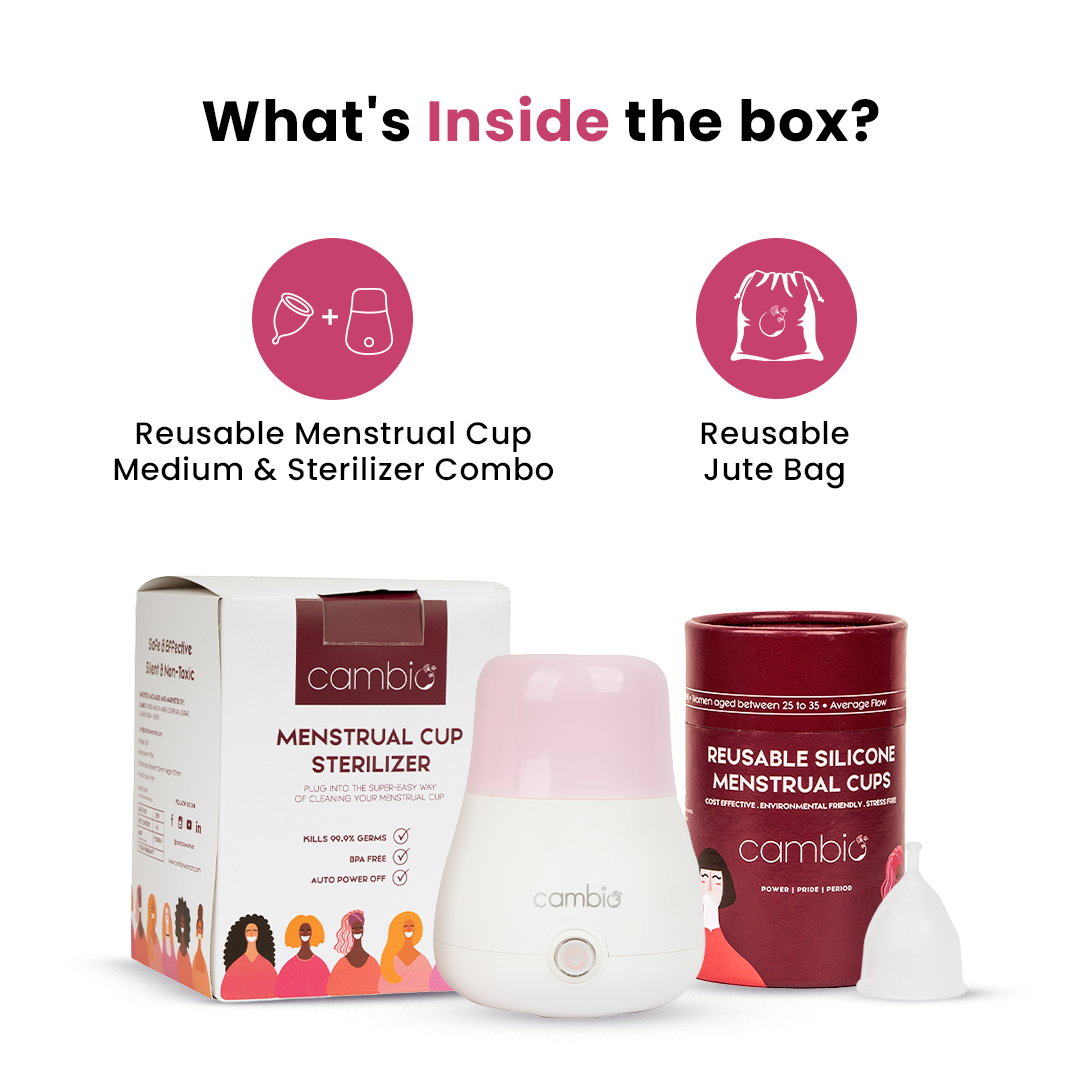 Reusable Menstrual Cup & Sterilizer Combo