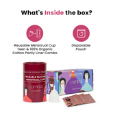 Reusable Menstrual Cup & 100% Organic Cotton Panty Liner Combo