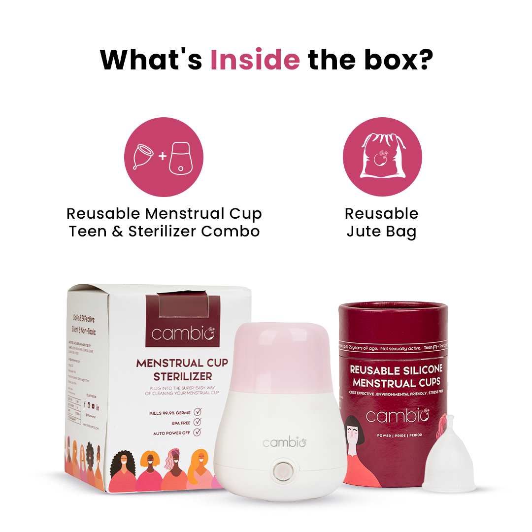 Reusable Menstrual Cup & Sterilizer Combo