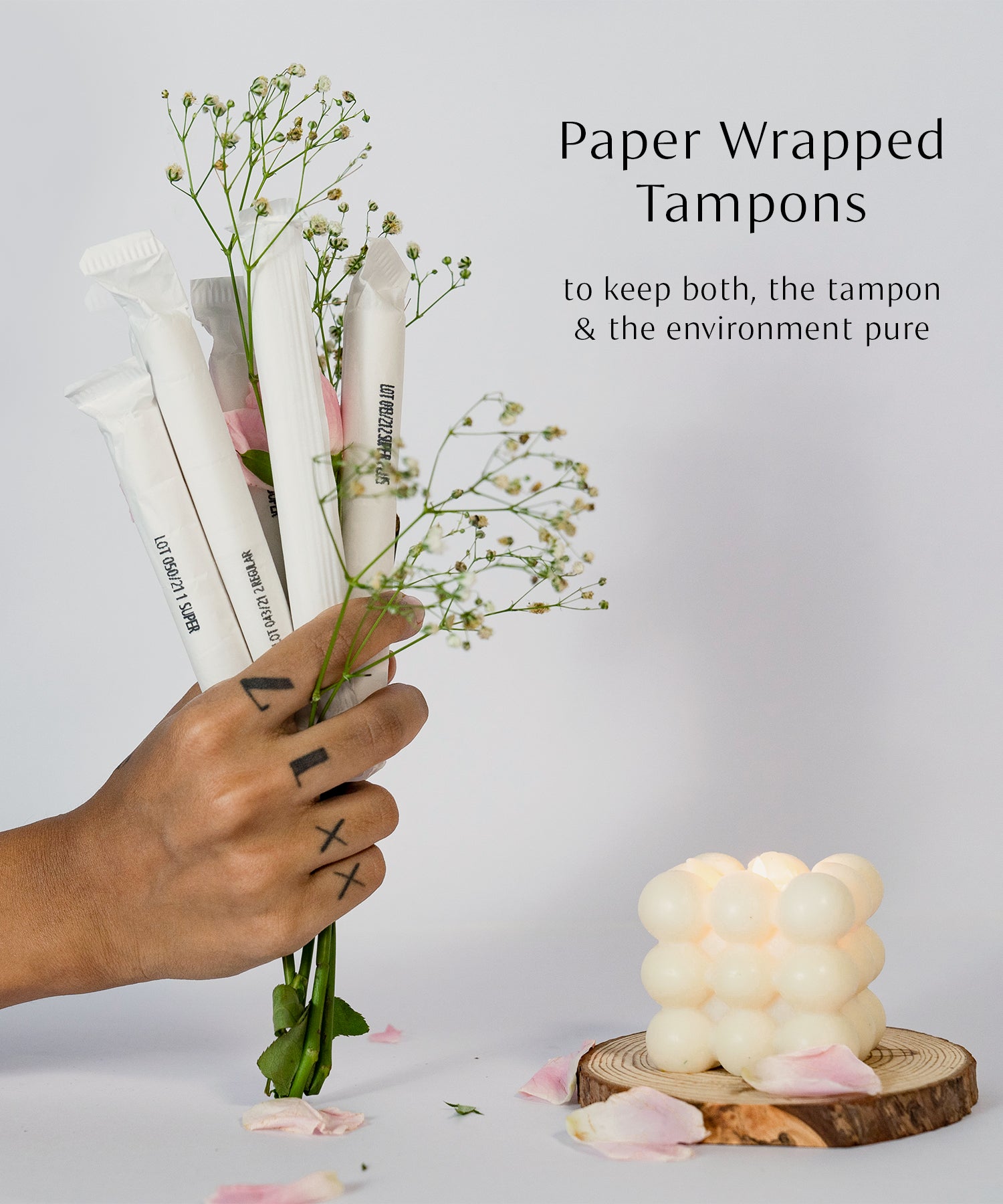 100% Organic Cotton Tampons with Applicators | Cotton Lock Technology