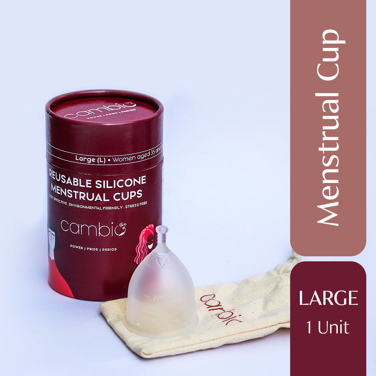 Reusable Menstrual Cup with Pouch for Women